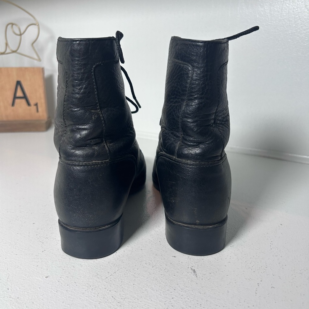 Ariat Women’s Kiltie Lace-Up Ankle Boots Black Leather Size 7.5 Western Style - Picture 5 of 8